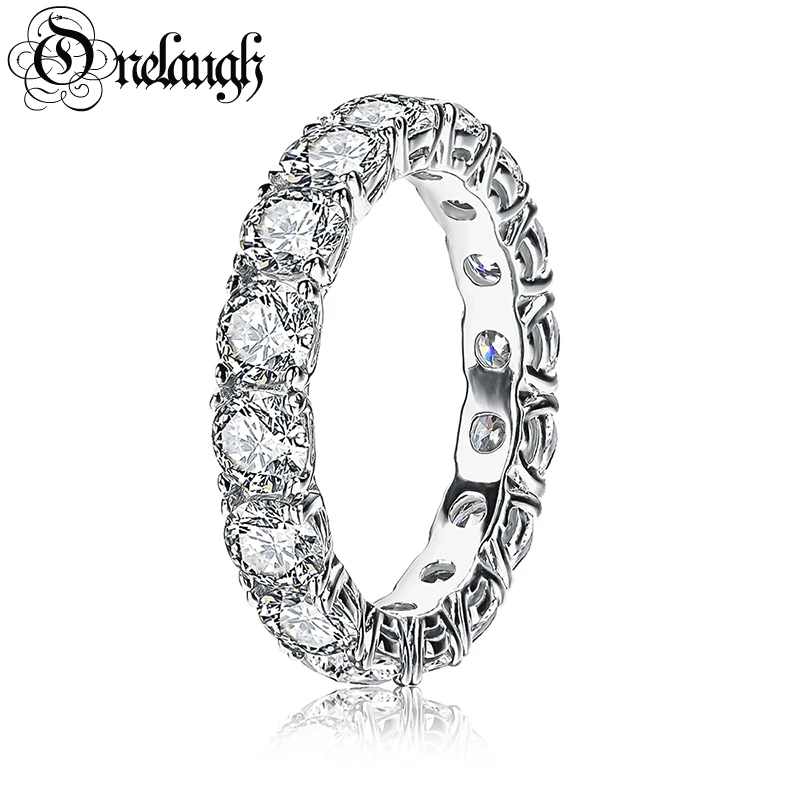 Женское кольцо с муассанитом, серебро 925 пробы, 4 мм, 5,1 дюйма