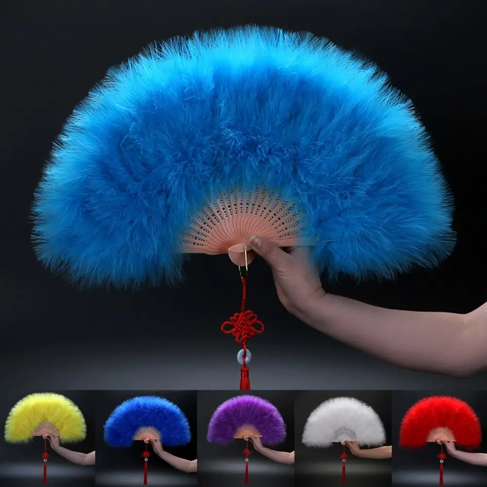 

Folding Fan with Chinese Knot Fine Workmanship Dance Decor Ladies Folding Hand Fan Accessories Hand Fan for Photography