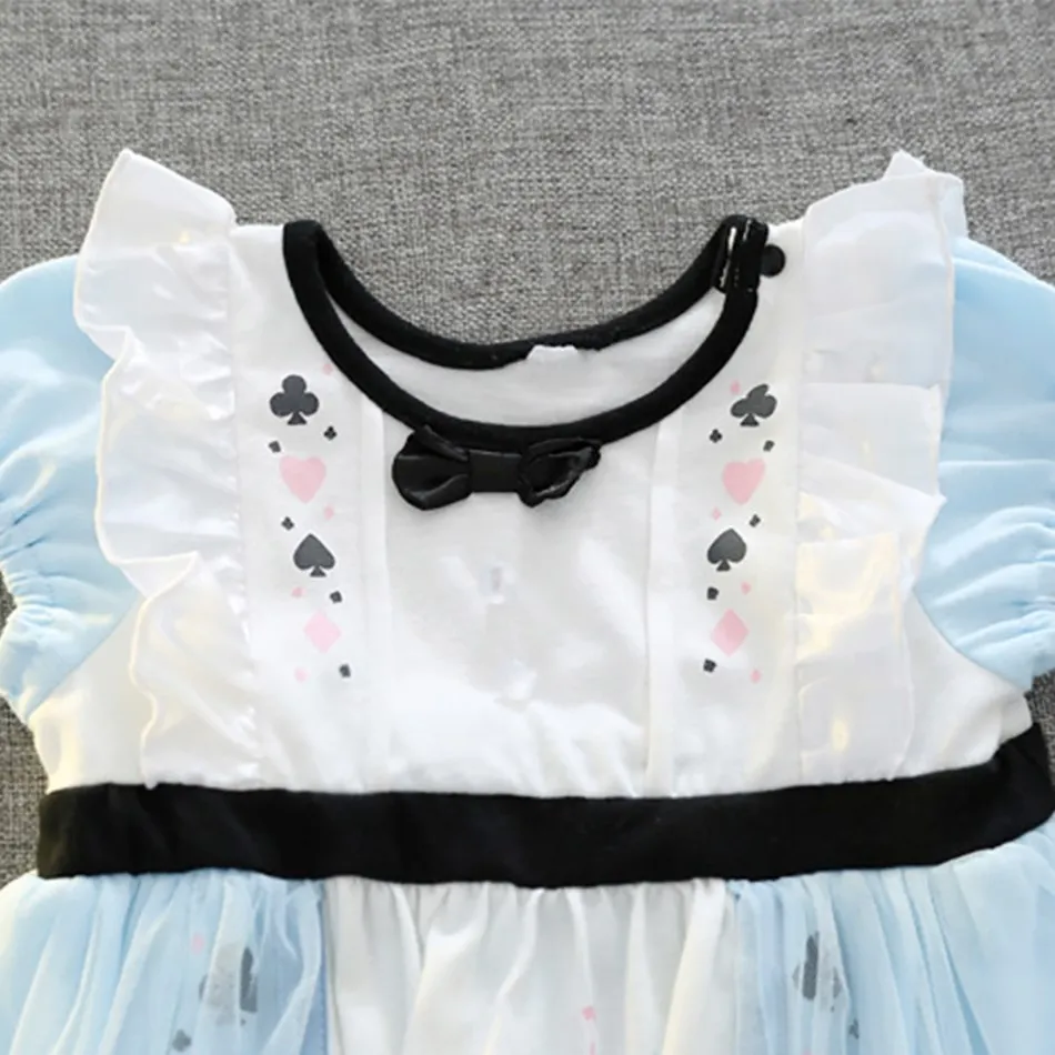 Little Girl Princess Costume Children Baby Girl Alice Dress Newborn Baby Alice in Wonderland Costume Kids Birthday Party Dress
