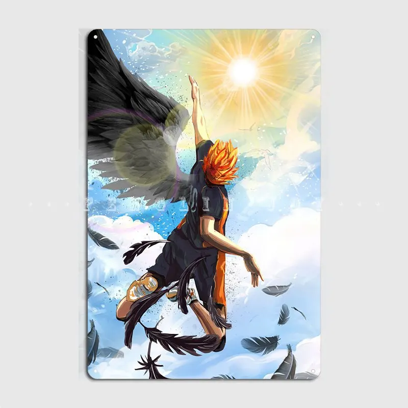 

Haikyuu Hinata Poster Metal Plaque Cinema Garage Living Room Decoration Wall Decor Tin Sign Poster
