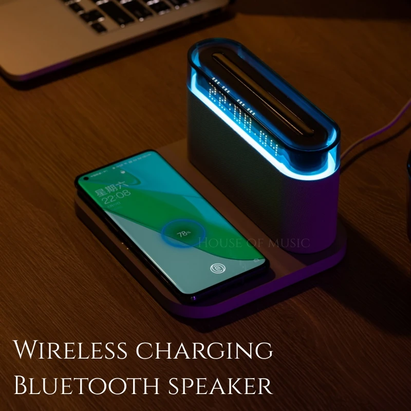 

Новая портативная беспроводная Bluetooth-колонка, 15 Вт, мобильный телефон, беспроводное быстрое зарядное устройство для спальни, будильник, ночник, внешний сабвуфер