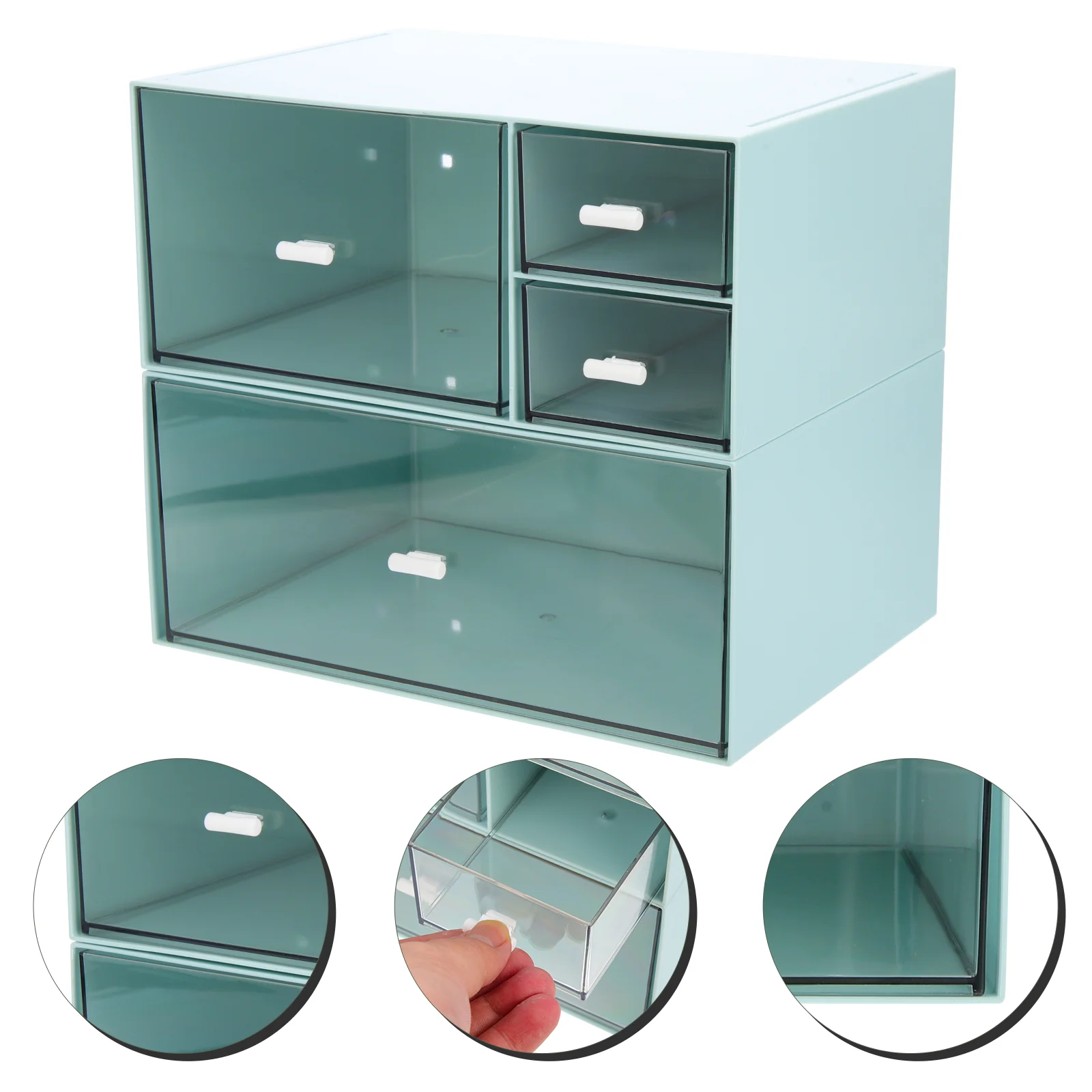 

Storage Makeup Box Organizer Drawer Jewelry Drawers Desktop Holder Lipstick Vanity Cabinet Cube Display Case Stacking Organizers