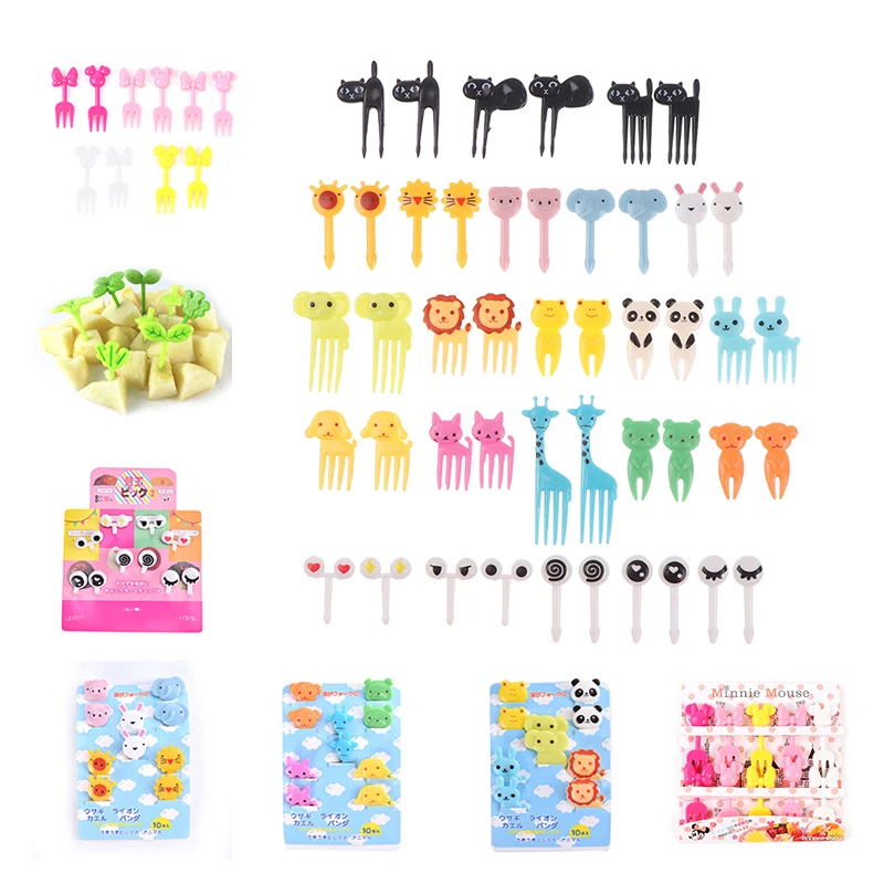 

8-18pcs Animal Farm Fruit Fork For Children Cartoon Children Snack Cake Dessert Pick Toothpick Bento Lunches Party Decoration