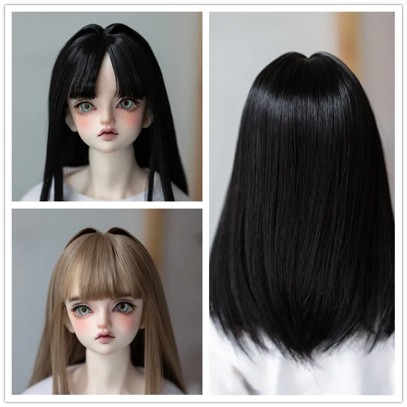 

BJD wig false hair 3 points 4 points high temperature silk panda ears medium long hair shape