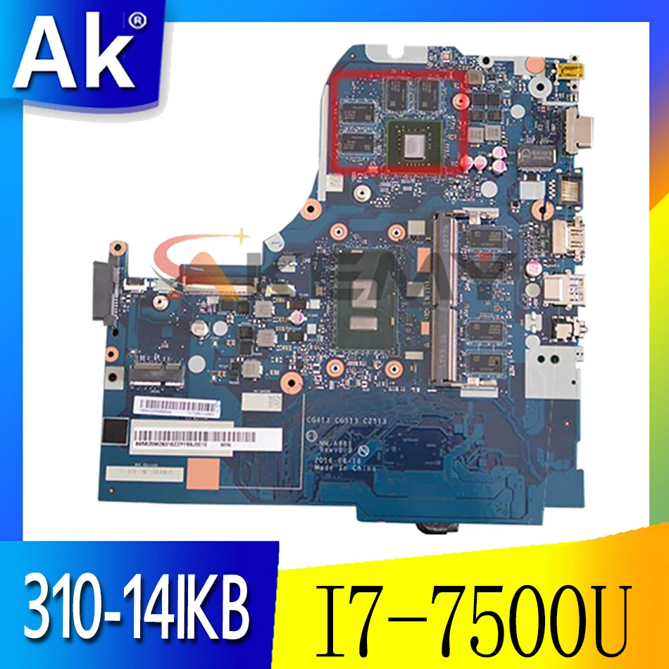 

Applicable to Lenovo 310-14IKB notebook I7-7500U VGA(2G)DDR(4G) motherboard number NM-A981 FRU 5B20N72104 5B20M29399 5B20M29318