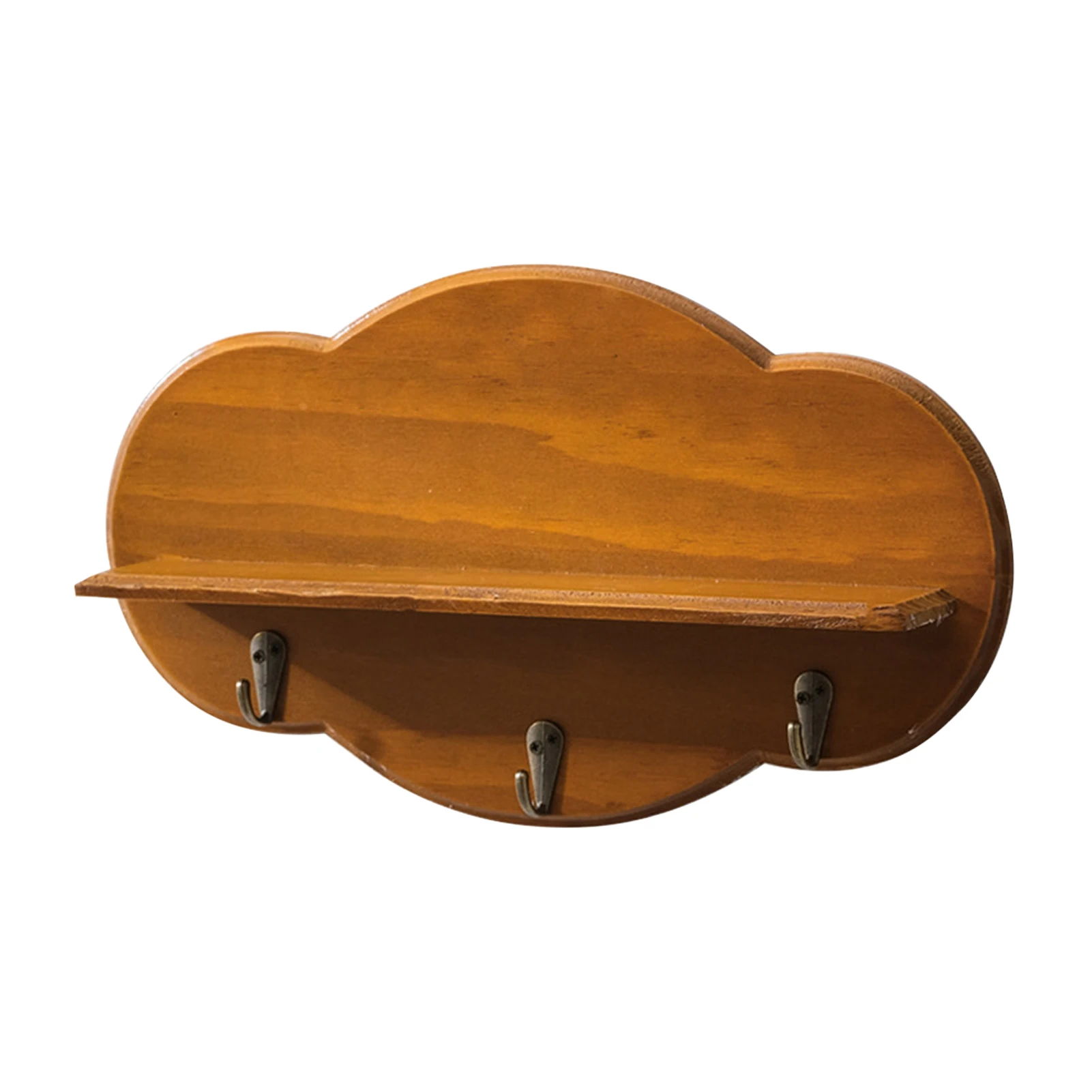 

Home Decor With Hooks Children Bedroom Floating Shelf Wooden Keys Cloud Shape Kitchen Baby Infant Playroom Umbrella Wall Hanging