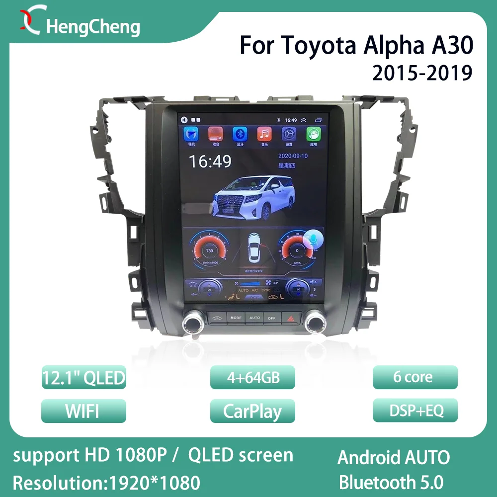 

Для моделей Toyota 15-19 alphard A30 A20 12,1 дюймов Tesla style автомобильный умный мультимедийный видеоплеер alphard radio GPS 4G навигация