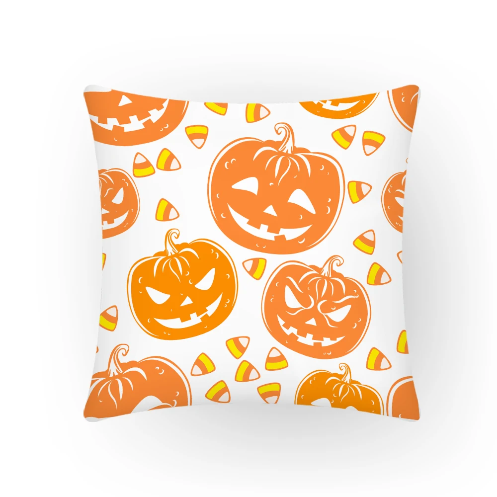 

Cartoon Pillowcase 45x45cm Upholstery Horror Halloween Decoration Cute Pumpkin Cushion Cover Home Decorative Funda Cojin E2183