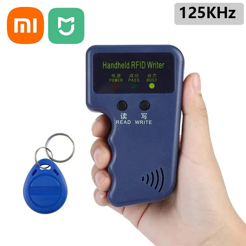 Фото Портативный Xiaomi 125 кГц RFID-считыватель карт, копир, писатель, Дубликатор, программатор, копия идентификационной карты EM4305 T5577, каждая записываемая метка №1