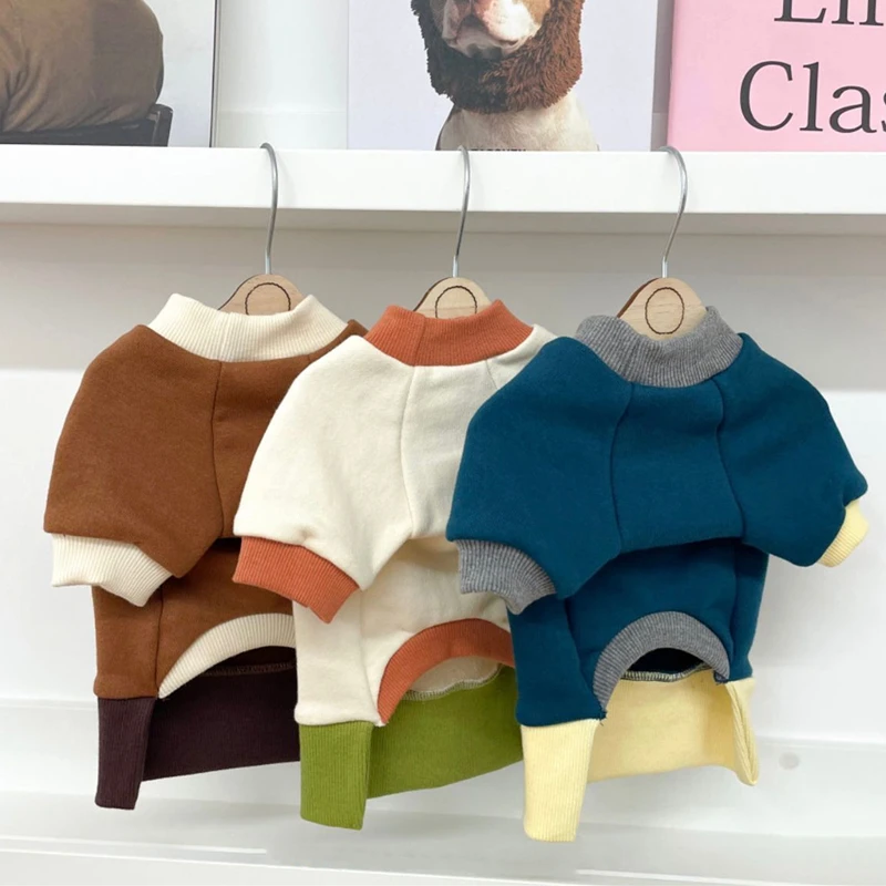 

Color Matching Pet Sweater Dog Clothes Spring and Summer Cat Teddy Bottoming Shirt Schnauzer Soft Clothes Puppy Pullover