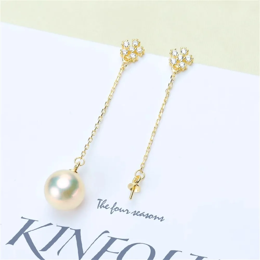 Серьги из серебра 925 пробы с жемчугом 7-11 мм