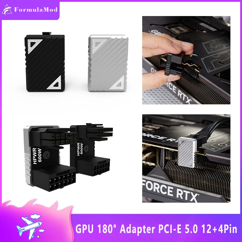 

GPU FormulaMod 180 - градусный адаптер изгиб, PCI - E 5.0 12 + 4 pin 12 VHPWR Видеокарта Двигатель поворота, Fm - PCI12