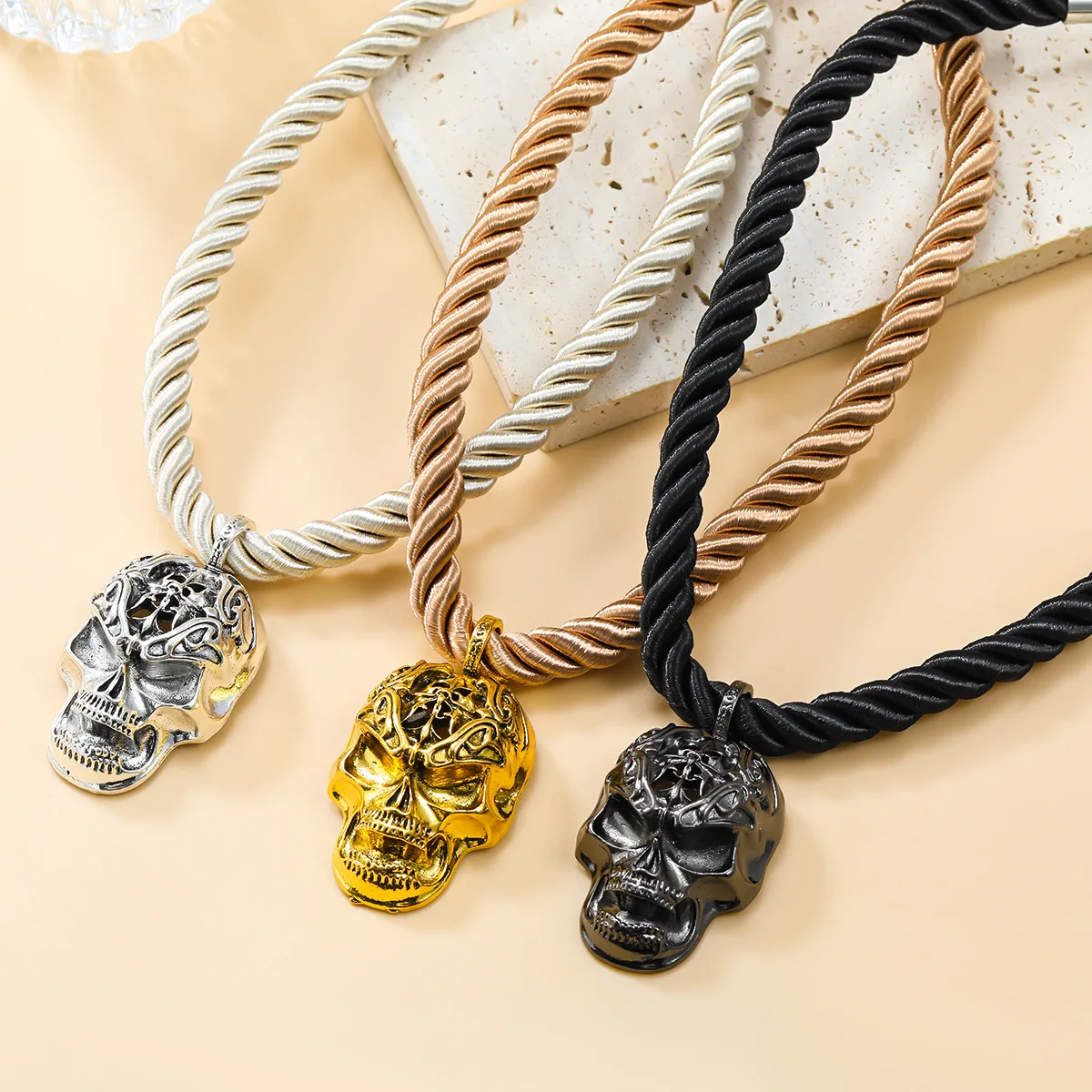 

Punk Style Alloy Skull Dangle Earrings and Necklace Set