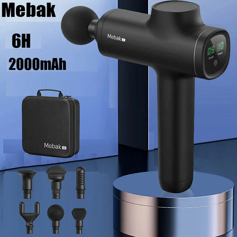 Пульсирующий массажер Mebak массажный пистолет для глубоких тканей портативный