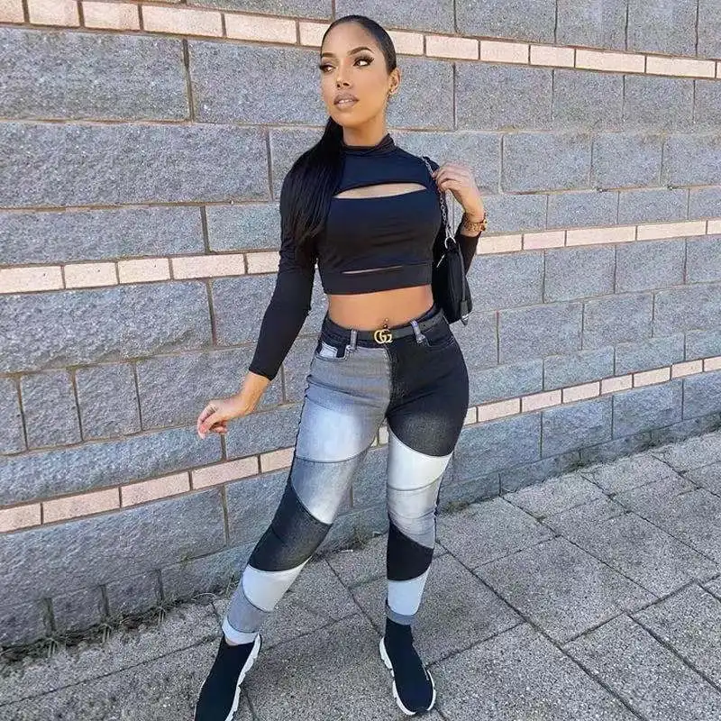 

Women's Korean Fashion Baggy High Waist Jeans Pants For Women Denim Trousers Overalls Mom Streetwear Vintage Jeans Patchwork