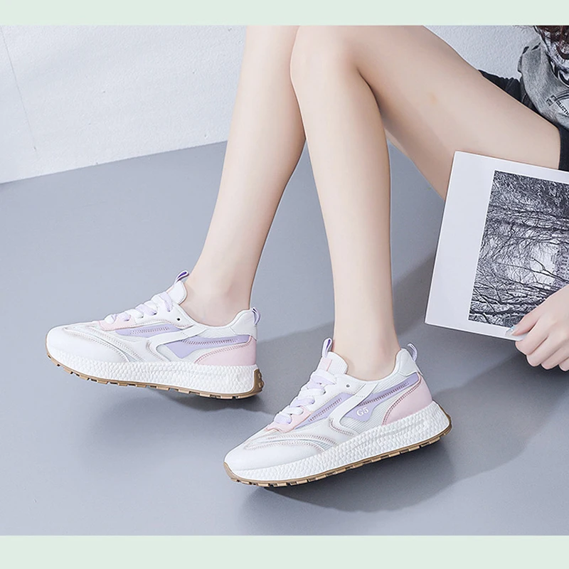 SALUDAS New Running Shoes Women Luxury Sneakers Gump Shoes Women Breathable Soft Soled White Shoes Tennis Sneakers Female