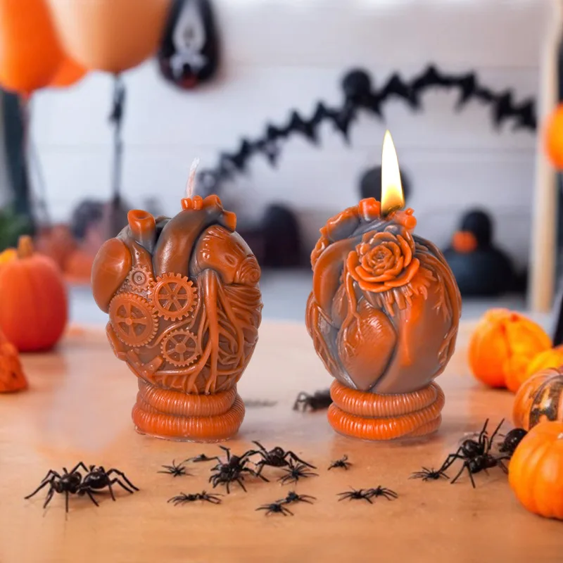 Механическая форма для ароматерапии в форме сердца череп Хэллоуин креативная