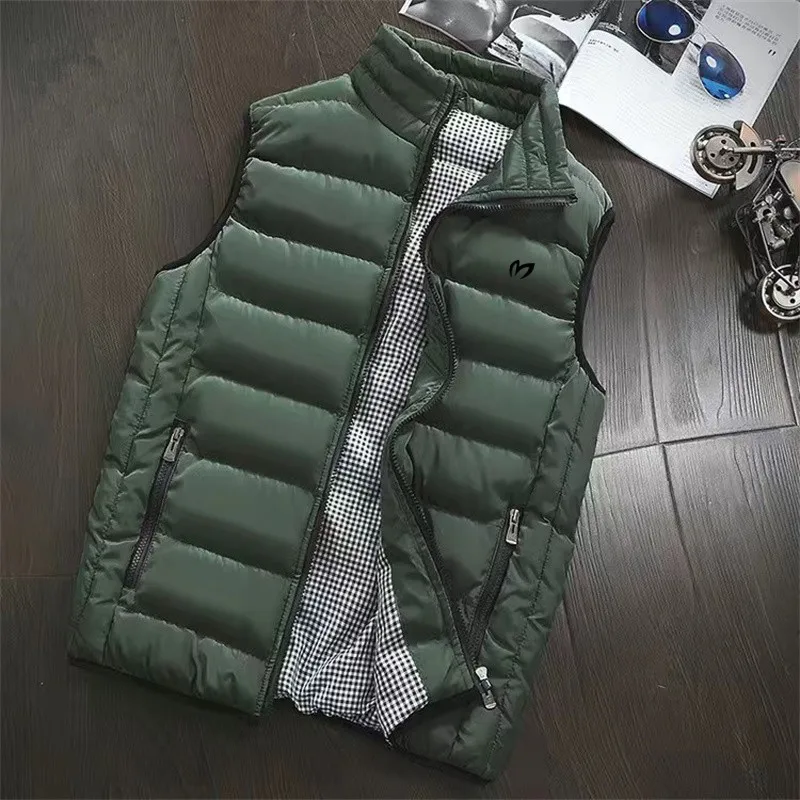 2023 Winter New Men Golf Jacket Fashion Vest Windproof Warm Golf Clothing Men Down Cotton Zipper Vests Coats Plus Size M-5xl