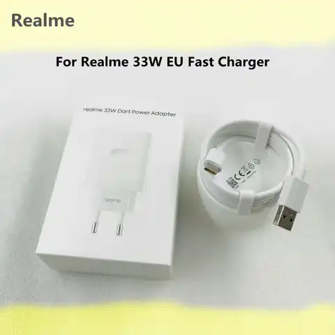 Сетевое зарядное устройство Realme 9, 8, 7, X50 Pro, 33 Вт, кабель 100 см, 6 А, для V25, V13, X7, X3, 6i, Q2