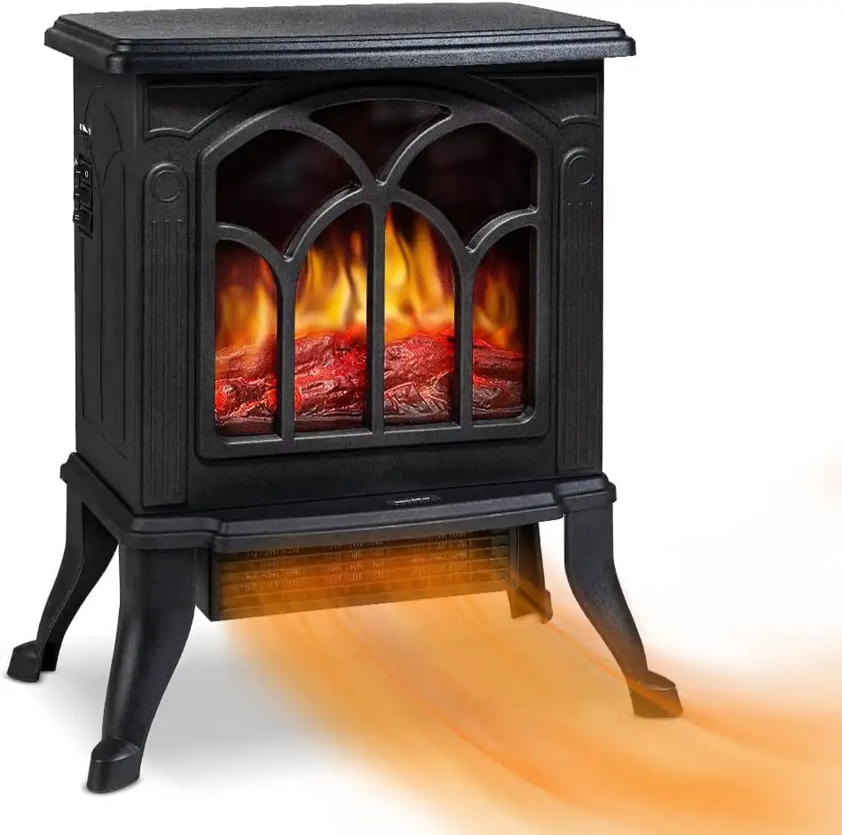 Infrared Quartz  Fireplace Stove Heater, Black