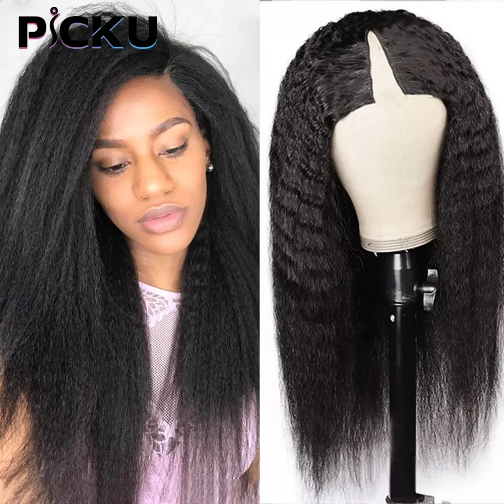 

U V Part Wig Human Hair No Leave Out Kinky Straight Peruvian 250 Density Wig 30 34 Inch Remy Human Hair U Part Wigs for Women