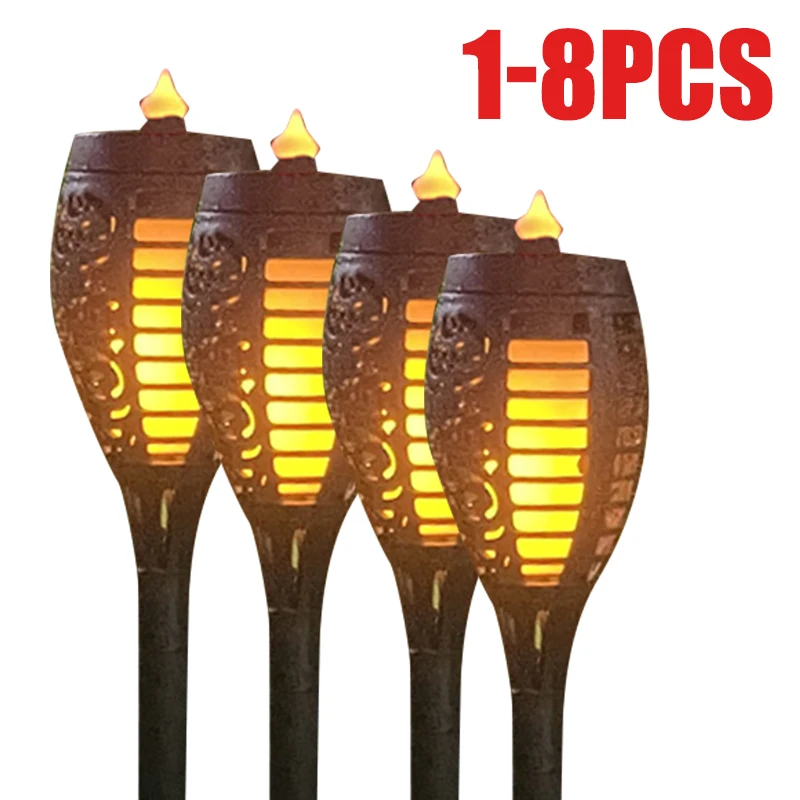 

1-4Pcs12/33LED Solar LED Flame Torch Light Outdoor Waterproof Decor Lighting Lawn Path Yard Patio LED Lamps for Garden Landscape