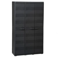 outdoor patio locker locking large storage cabinets home with 4 shelves black