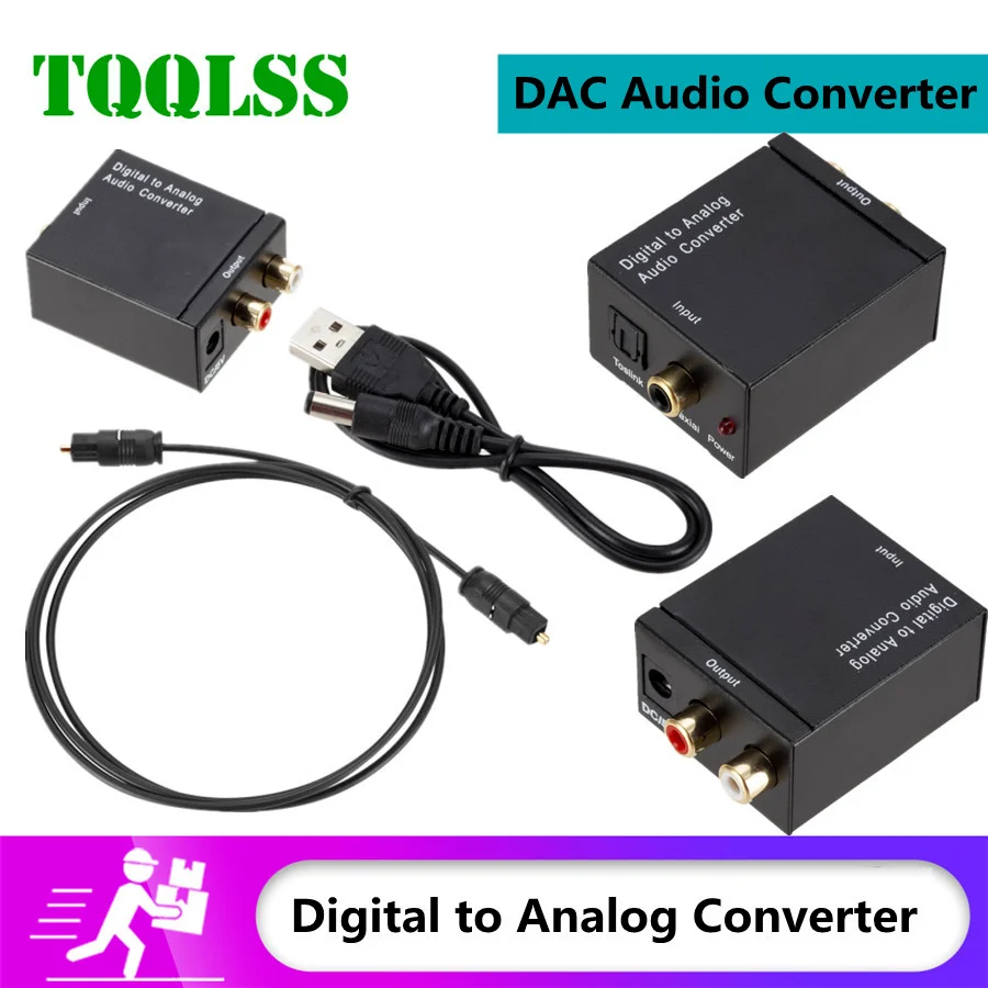 

Цифро-аналоговый цифро-аналоговый аудио преобразователь Toslink из оптического волокна коаксиальный сигнал в RCA R/L аудио декодер SPDIF ATV цифро-ан...