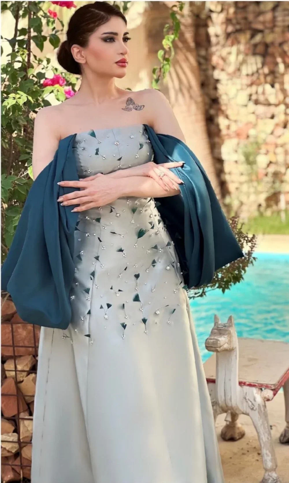 Роскошное и элегантное бальное платье с тяжелыми плечами по индивидуальному