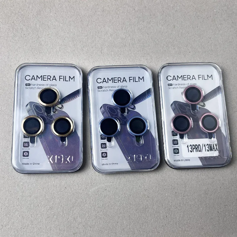 100pcs Lens Metal Ring Protector Glass For iPhone 12 13 14 Pro Max Camera Len Protect On iPhone Camera Protector Film with box