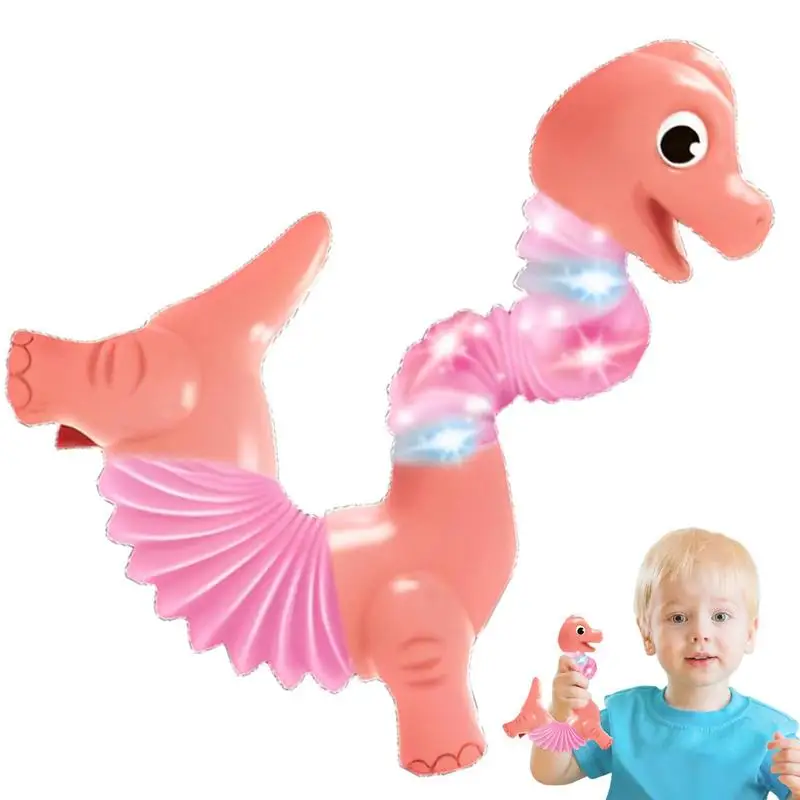 

Lighted Tubes LED Sensory Toy Pull Stretch Dinosaur Tube Toddlers Gift Children's Luminous Ping Sound Party Supply