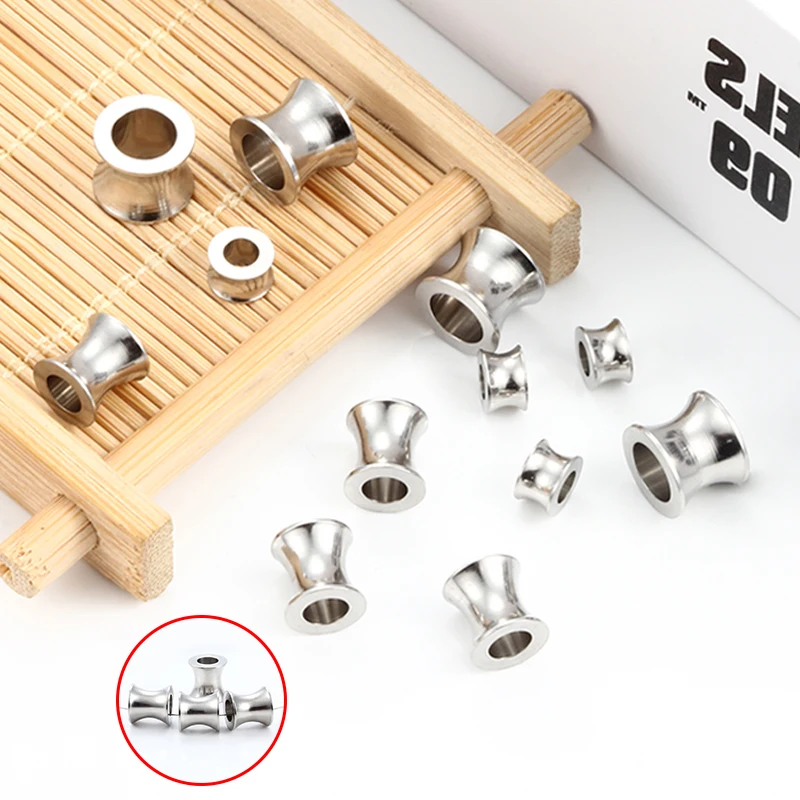 Fashion Trumpet Beads For Jewelry Making StainlessSteel DIY Men Women Necklace Ornament Washable Multiple Size Modish Accessorie