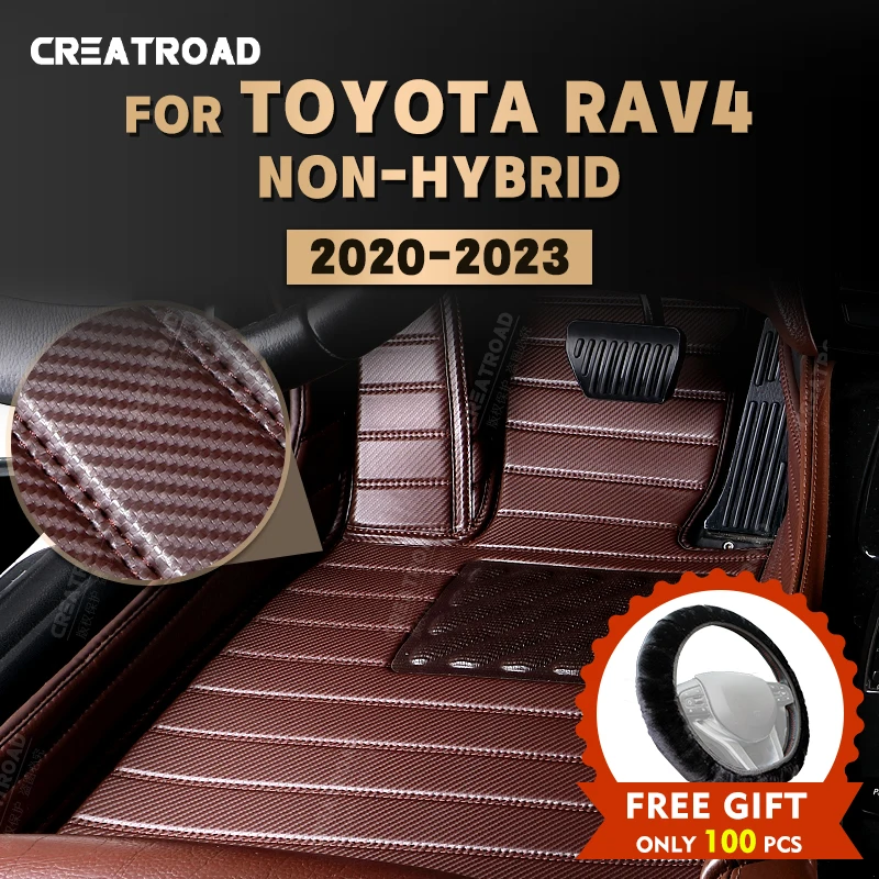 

Custom Carbon Fibre style Floor Mats For Toyota RAV4 Non-Hybrid 2020 2021 2022 2023 Foot Carpet Cover Auto Interior Accessories