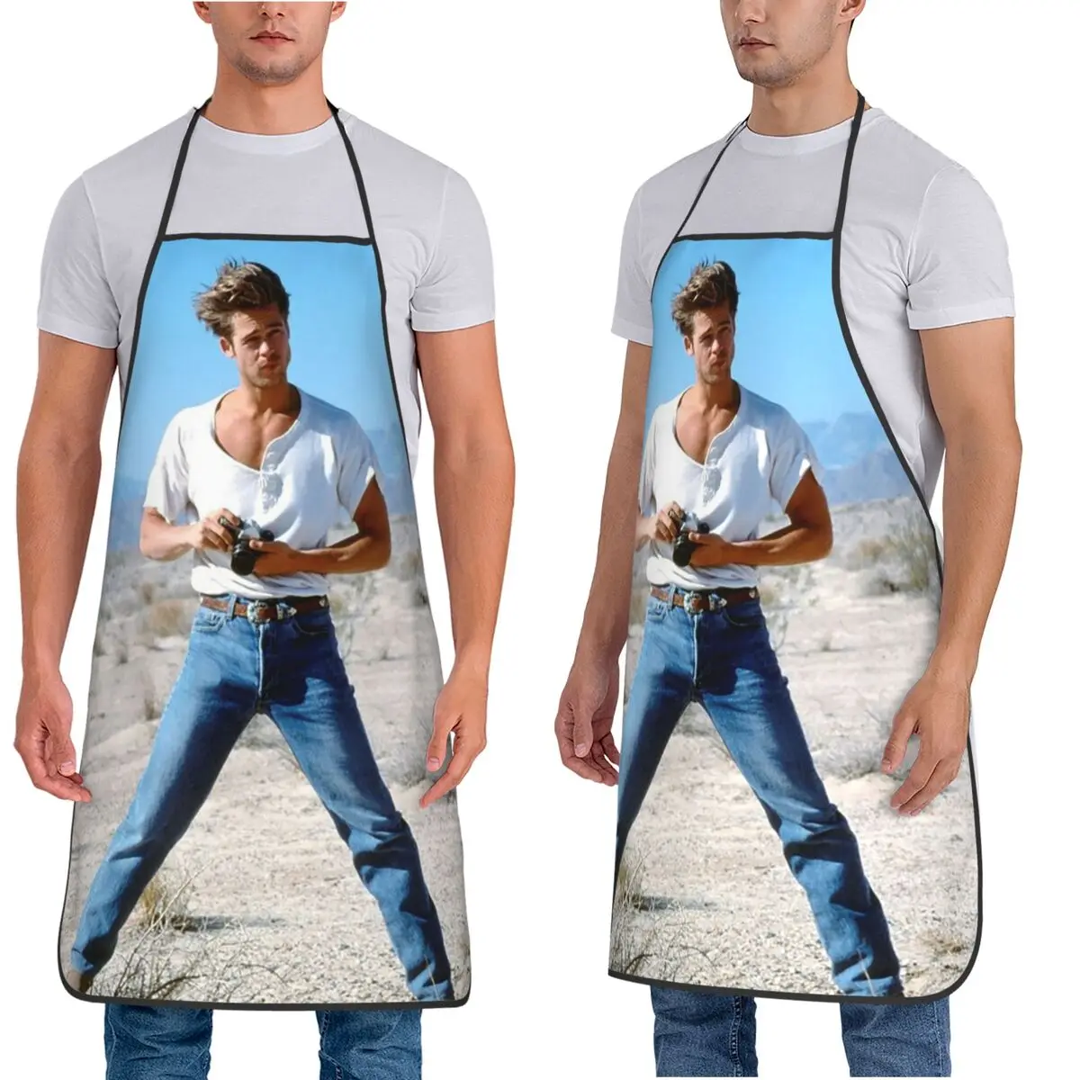 Фото Фартук-нагрудник Brad Pitt Young Handsome Aprons для шеф-поваров, готовки, уборки на кухне, для женщин и мужчин, для садоводства №4
