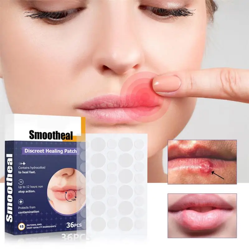 

36Pcs Cold Sore Honey Patch Remove Mouth Ulceration Blisters Herpes Sticker Fungal Infect Pain Relief Medicial Plaster Face Care