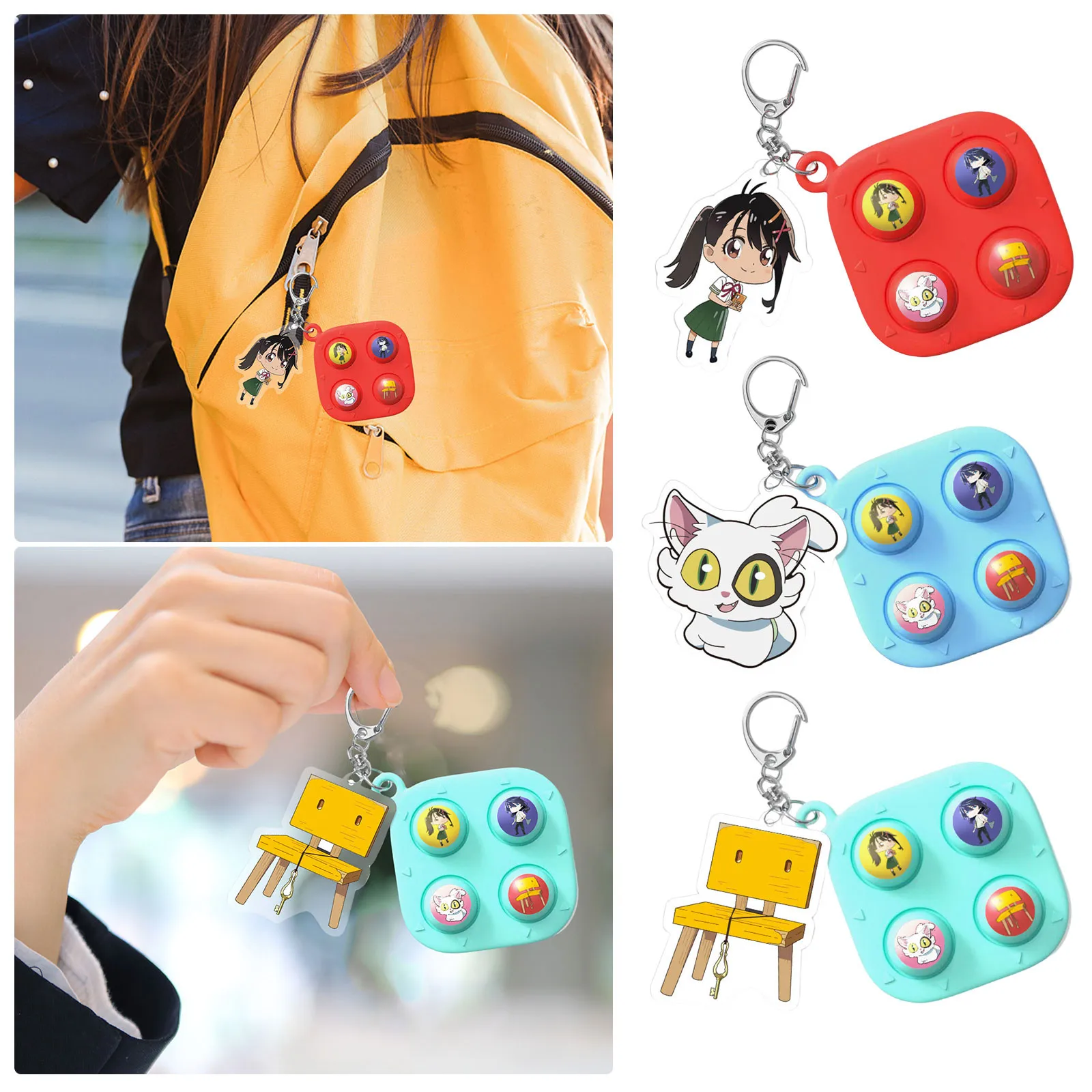 

Suzume no Tojimari Suzume Iwato Souta Munakata Daijin Keychain Pendant Bubble Decompression Japanese anime Peripheral Gift