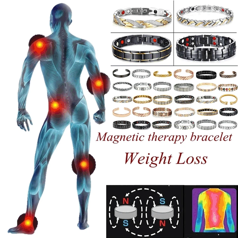 

New Women Men Health Care Germanium Magnetic Bracelet Arthritis And Carpal Tunnel Stainless Steel Power Therapy Bracelets Heat