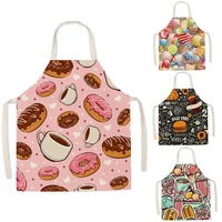 funny gourmet pattern kitchen apron male burger fries pizza pattern kids sleeveless apron household cleaning tool fartuchy