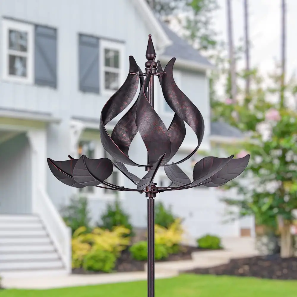 

Tulip Wind Spinners with Stable Stake Metal Garden Spinner, Unique Lawn Ornament Windmill for Outdoor Yard Lawn Garden Decoratio