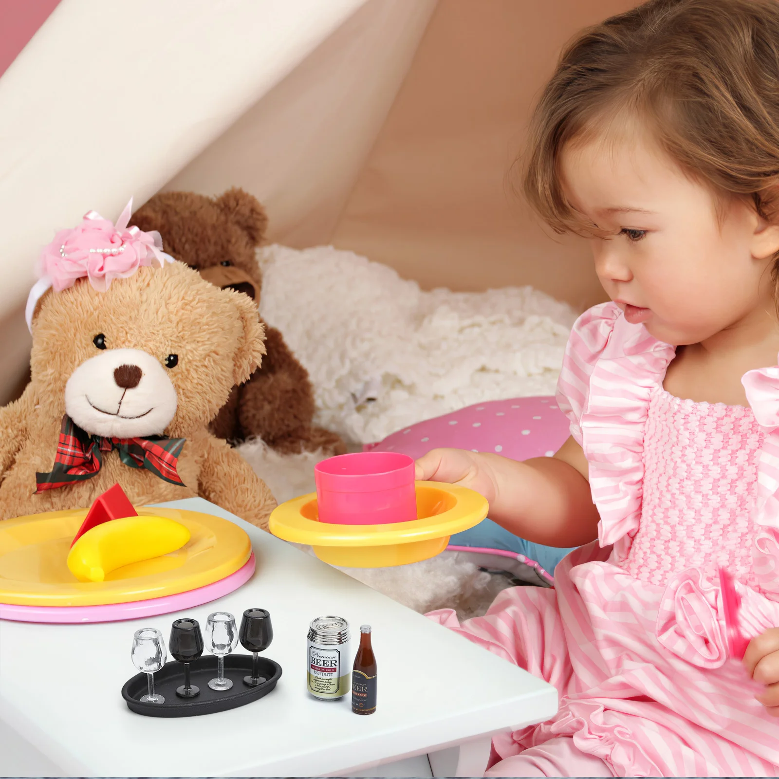 10 шт. мини-стеклянные миниатюры кукольный домик 12 очков детские поделки напитки