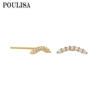 poulisa delicate white zircon mini stud earrings for women wedding gifts cartilage piercing stud earrings fashion accessories