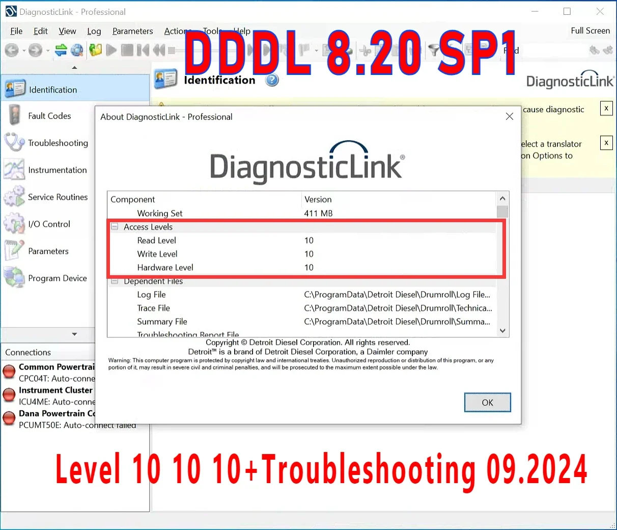 2024 Детройт Дизель Диагностическая ссылка Профессиональный уровень 10 [DDDL 8 20 SP1] +