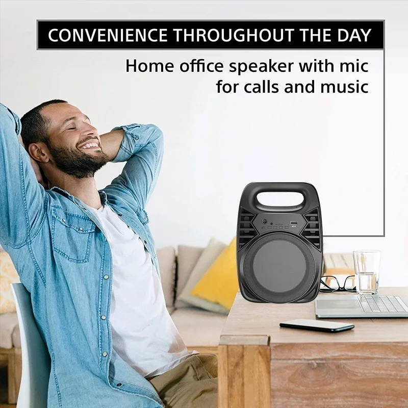 

Outdoor Dancing Soundbox 2021 Wireless Portable Speaker Stereo Subwoofer Surround Sound 6.5mm Support Microphone