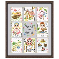 cards of hansel and gretel cross stitch kit cotton thread 18ct 14ct 11ct silver canvas stitching embroidery diy