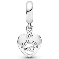 original friends forever heart dangle beads charm fit pandora women 925 sterling silver bracelet bangle jewelry