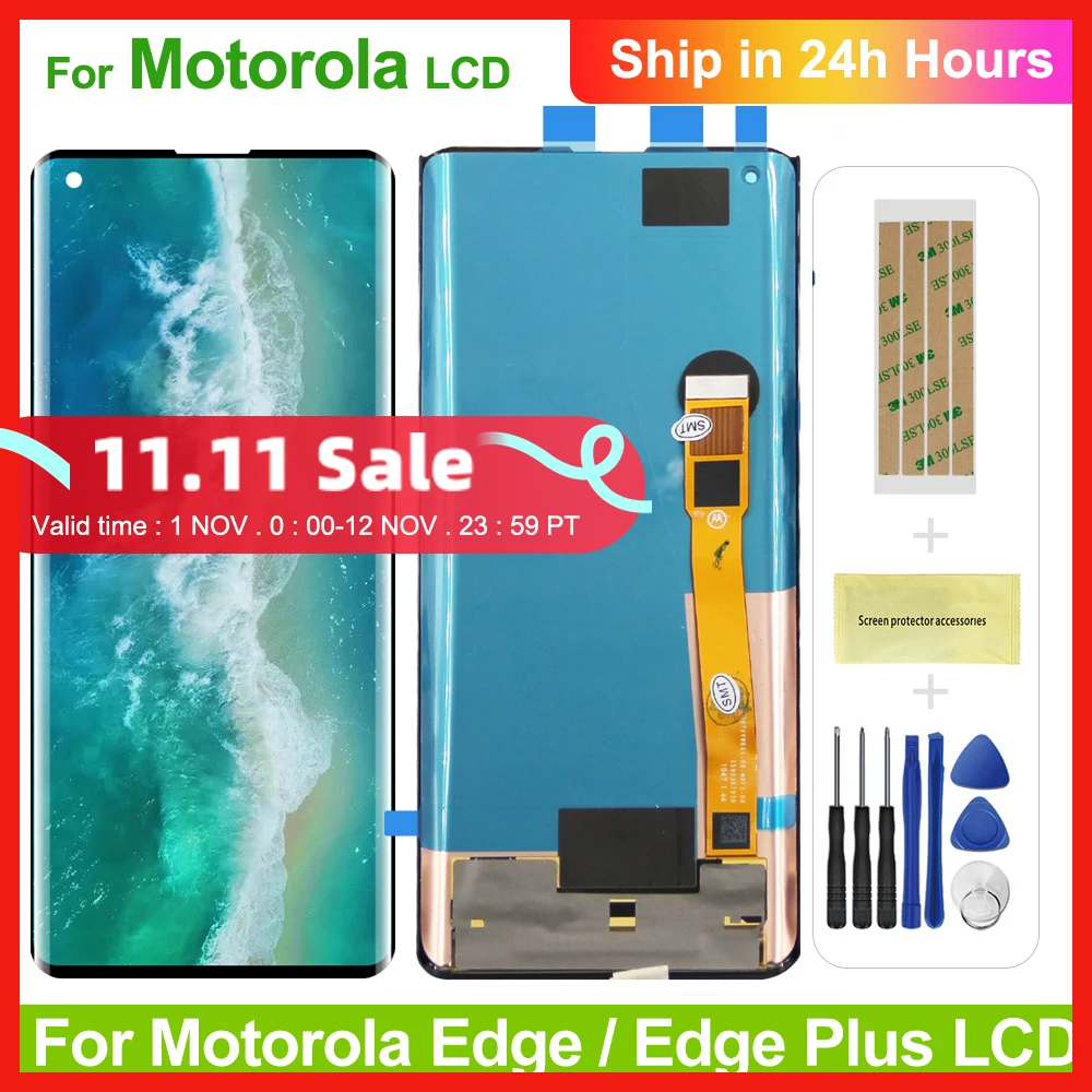 Cena 6.7 ''oryginalny Dla Motorola Moto Edge + Wyświetlacz LCD Ekran Dotykowy Digitizer Zgromadzenie Dla Moto Edge Plus Wyświetlacz Dla Moto Edge LCD