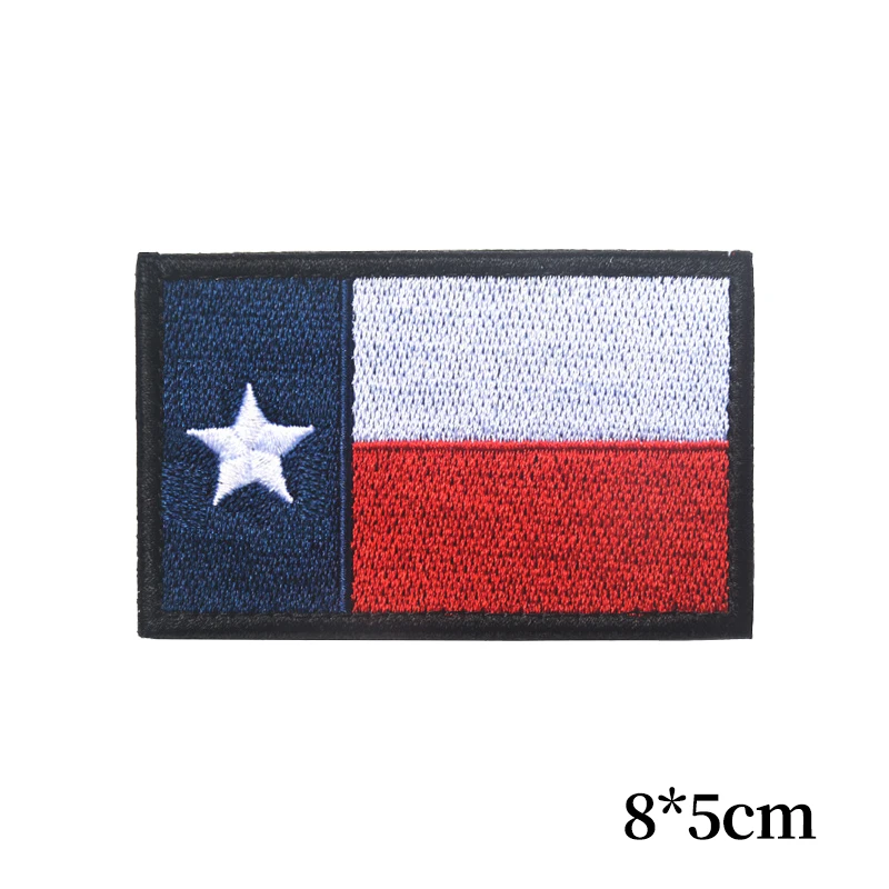 Вышитый патч с Техасским флагом не беспорядок крючком сзади американский штатив
