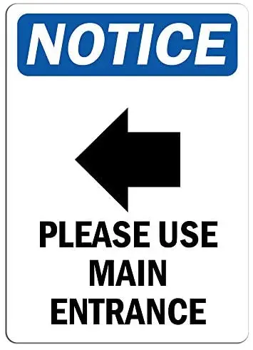 

Пожалуйста, используйте главный вход [левая стрелка] знак с символом | Этикетка этикетка наклейка розничный магазин знак прилипает к любой п...