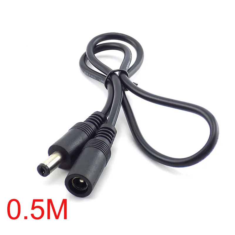 

0,5 м, 2 м, 5 м, 12 В постоянного тока, женский и мужской удлинитель, внешний разъем питания, кабель-переходник, линия адаптера для светодиодной ленты, Φ 5,5x2,1 мм R23