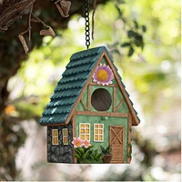 creative small house bird house garden decoration outdoor winter warm bird nest garden decor resin crafts home decor